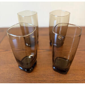 LIBBEY CARRINGTON SMOKE COOLER HIGHBALL GLASSES LOT OF 4